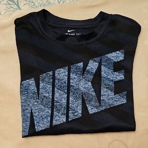 Nike Kids (6) Black Tee with Blue Graphic